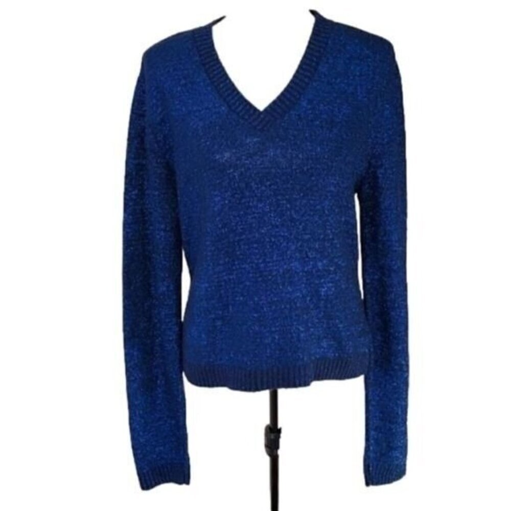The Great American Sportswear Company Long Sleeve Sparkly Blue Sweater Women's L
